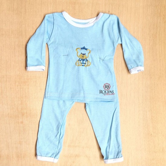 Pijama Para Bebe Masculino Bordado Atacado