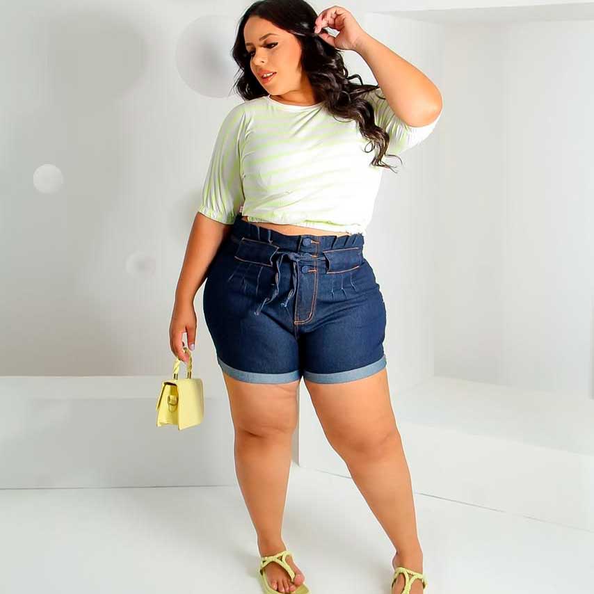 Short jeans plus cheap size atacado