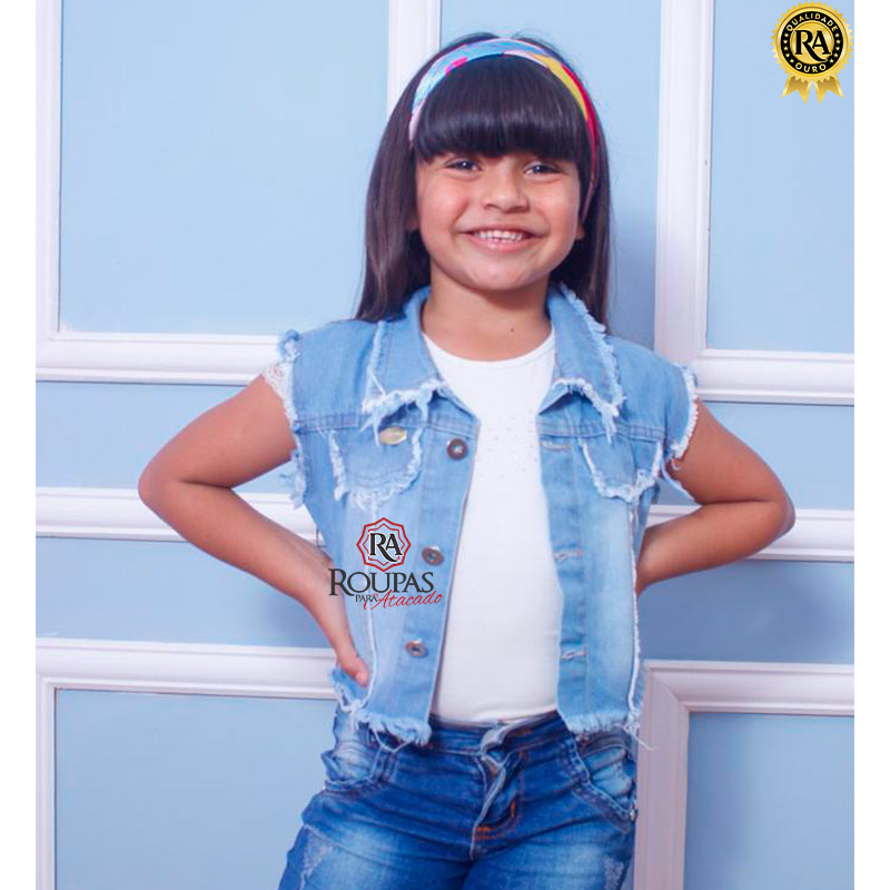 Coletinho jeans hot sale infantil